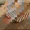 Chaussons été | Rayés camel - Rien que des bêtises