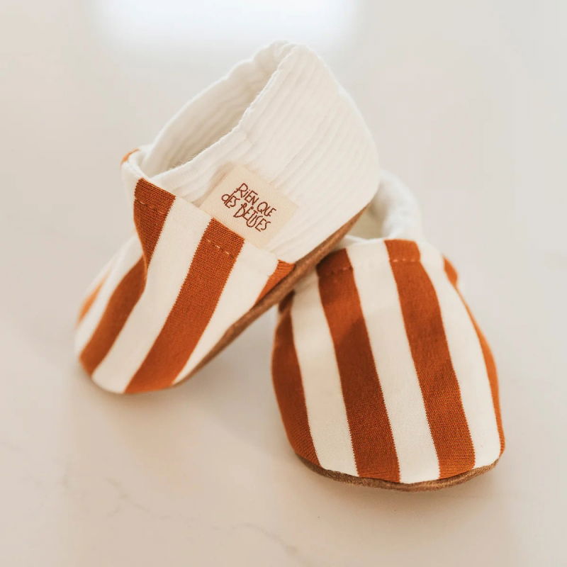 Chaussons été | Rayés camel