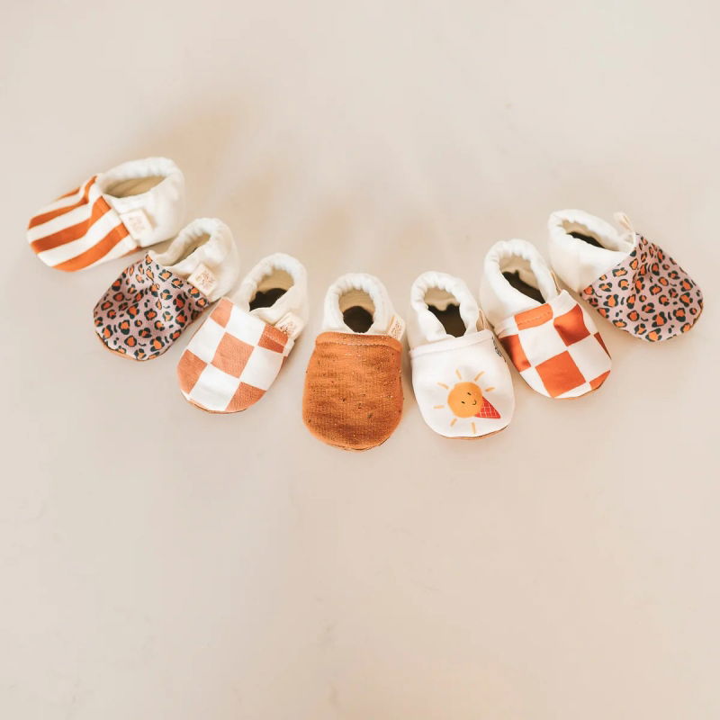 Chaussons été | Rayés camel
