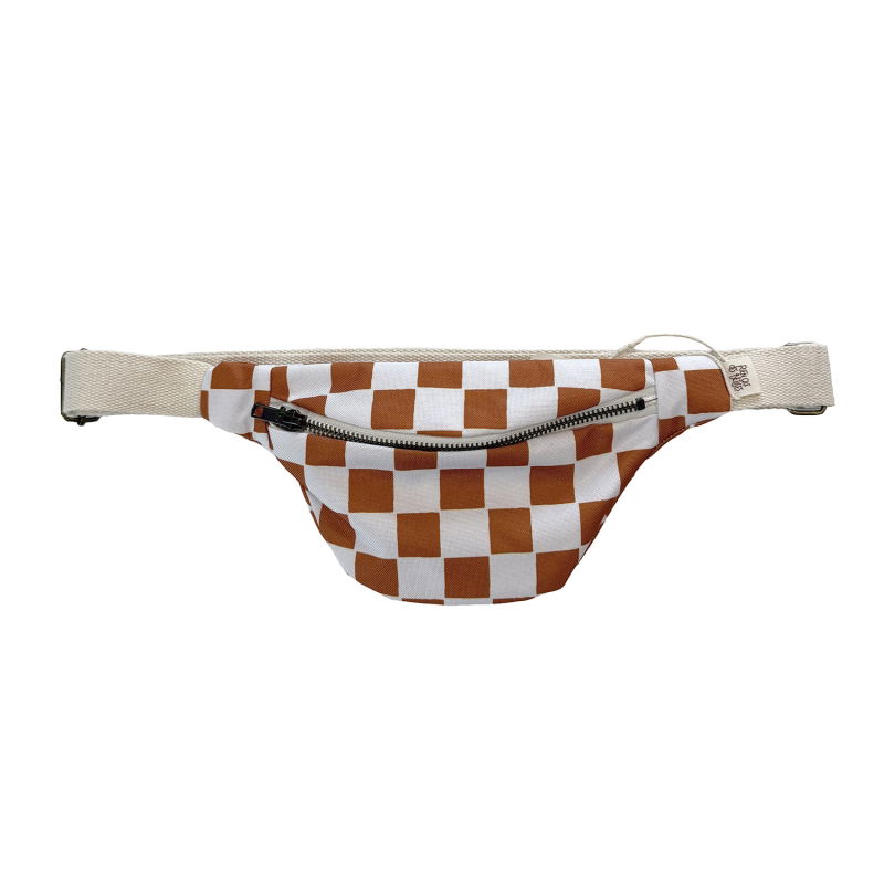 Sac banane enfant | Damier camel - Rien que des bêtises