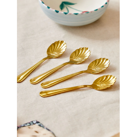 Lot de 4 cuillères | Or - Rice