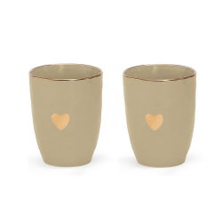 2 Gobelets Coeur | Taupe