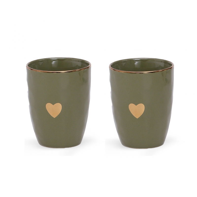 2 Gobelets Coeur | Kaki