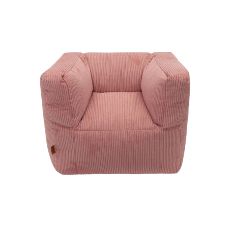 Fauteuil enfant velours | Rose - Jollein