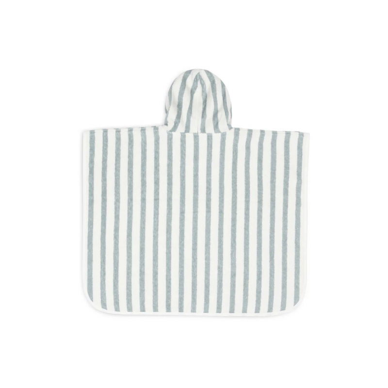 Poncho de bain | Rayé bleu