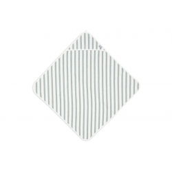 Cape de bain éponge 75x75cm | Rayé bleu