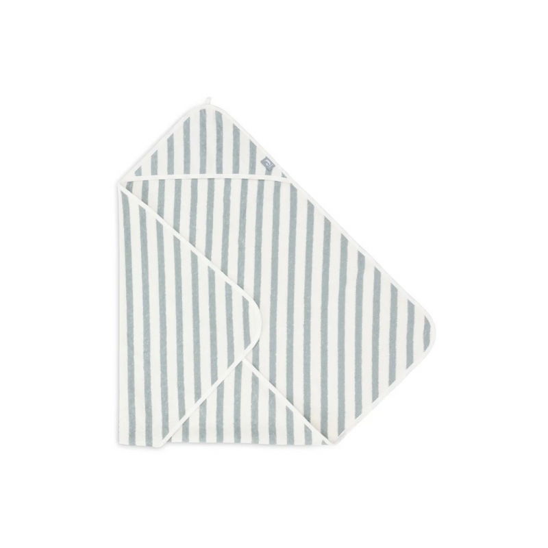 Cape de bain éponge 75x75cm | Rayé bleu