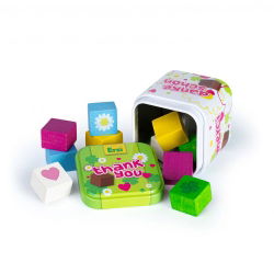 Cubes en chocolat en bois