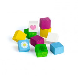 Cubes en chocolat en bois