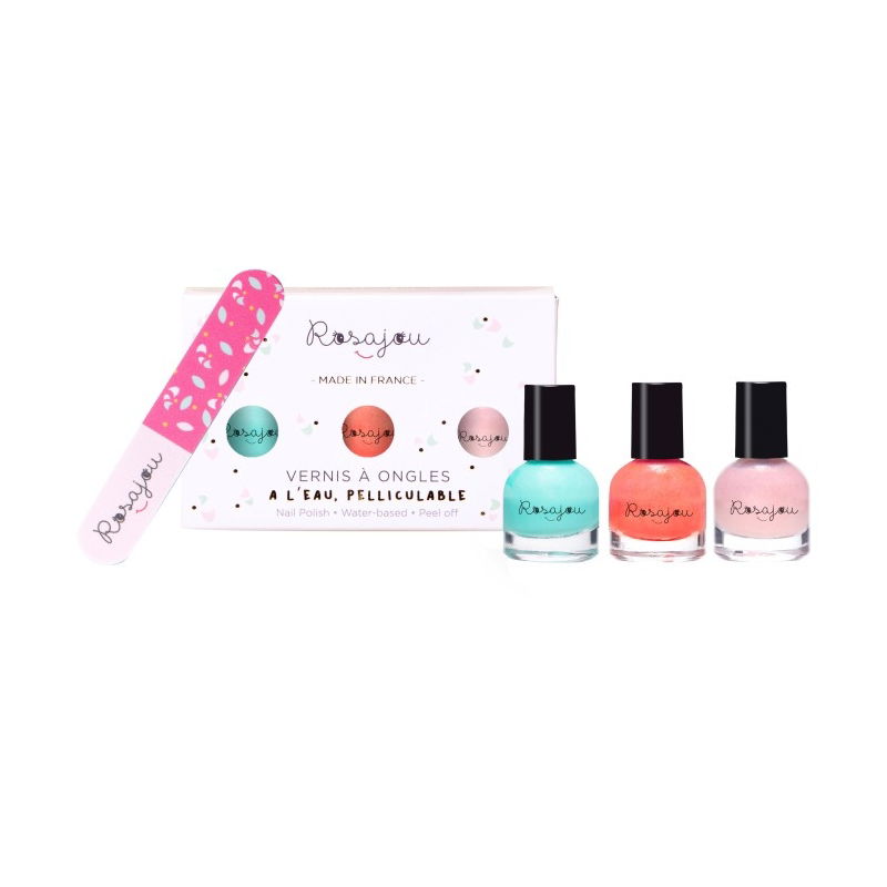 Coffret 3 vernis  et lime | Ballerine x Lagon x Corail - Rosajou