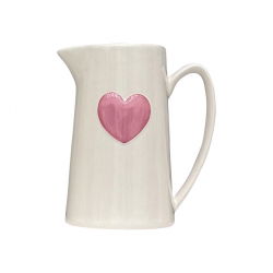 Pichet rayure GM | Coeur rose