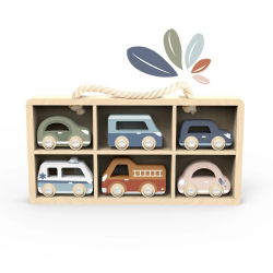 Set de 6 voitures en bois