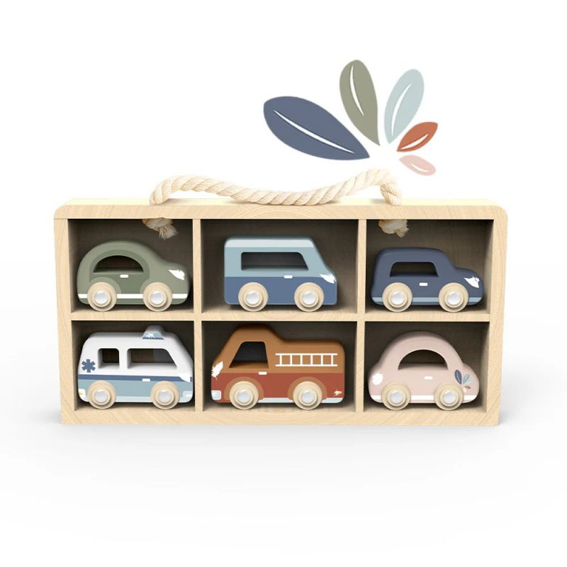 Set de 6 voitures en bois - Speedy Monkey