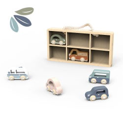Set de 6 voitures en bois