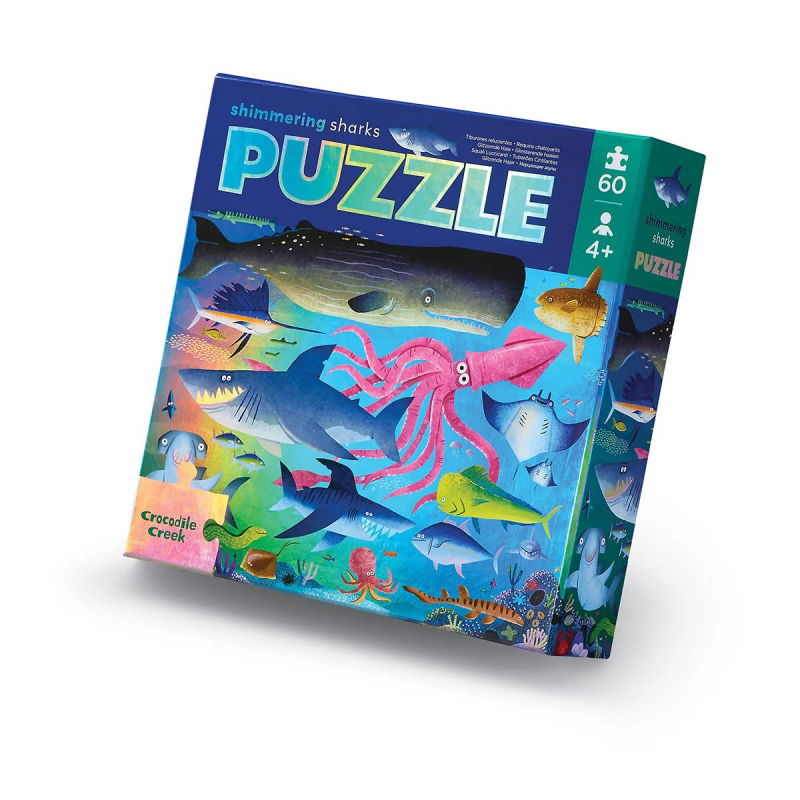 Puzzle holographique 60 pièces | Requins - Crocodile Creek