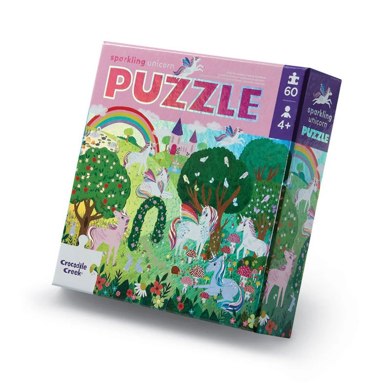 Puzzle holographique 60 pièces | Licornes - Crocodile Creek