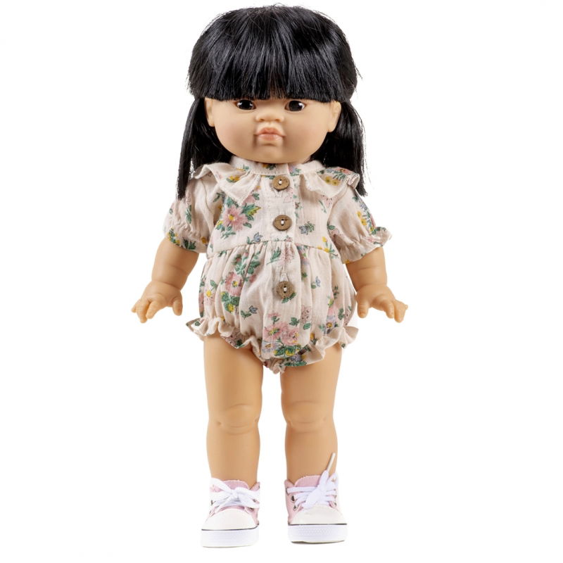 Barboteuse Léonore en coton | Printemps rose - Minikane