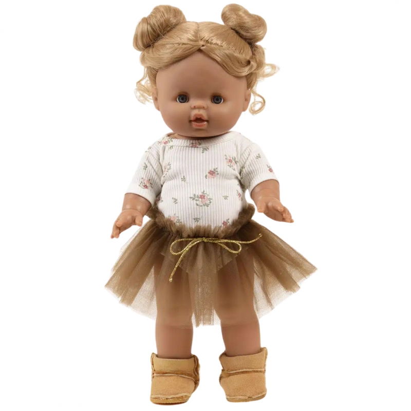 Ensemble Josepha | Body à petites fleurs et tutu marron