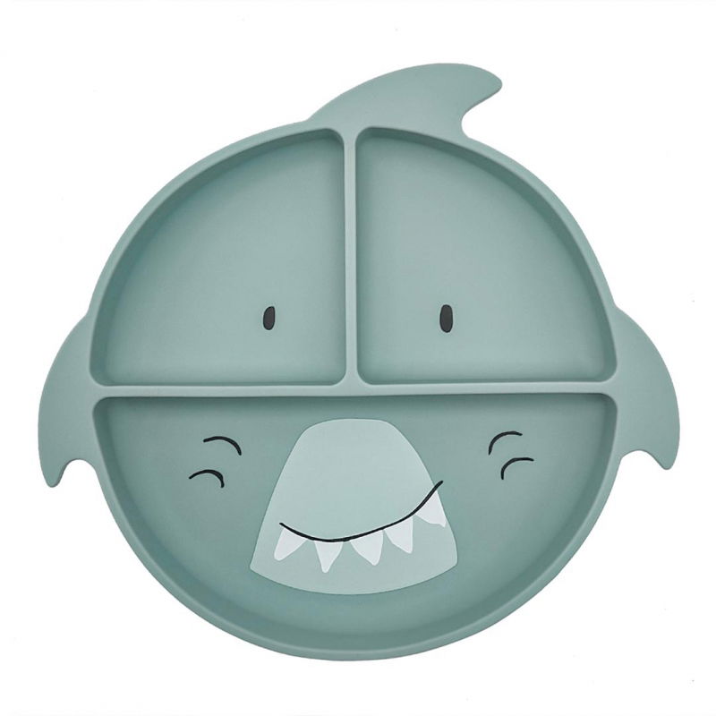 Assiette ventouse compartimentée en silicone | Mr Shark - Trixie