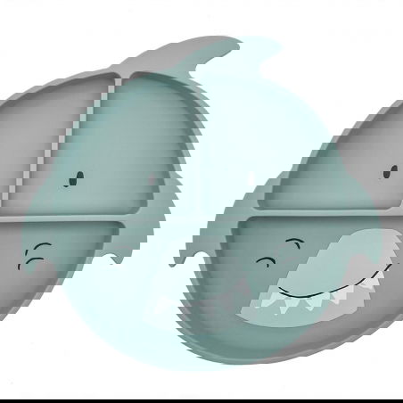 Assiette ventouse compartimentée en silicone | Mr Shark - Trixie