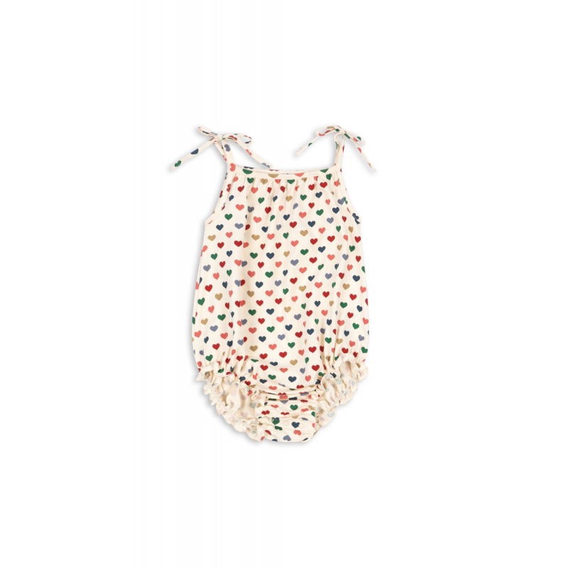 Barboteuse Strap | Coeurs colorés - Konges Slojd