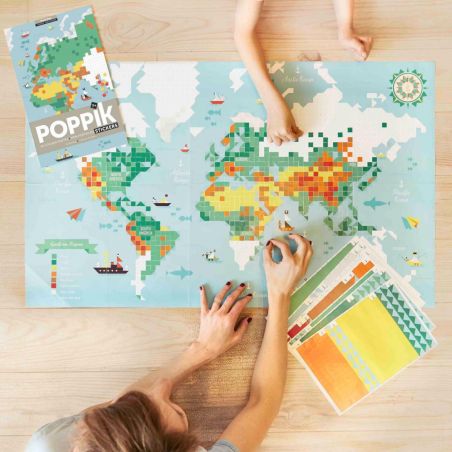 Poster Stickers Carte du monde déplié Poster Stickers Carte du monde déplié
