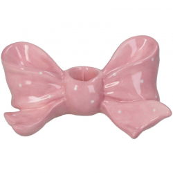 Bougeoir noeud | Rose pois blanc