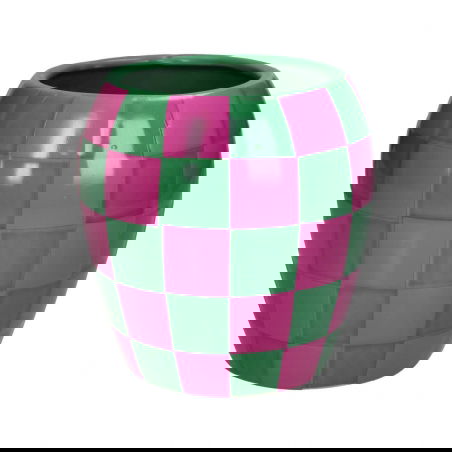 Vase damier rose et vert - Sélection déco