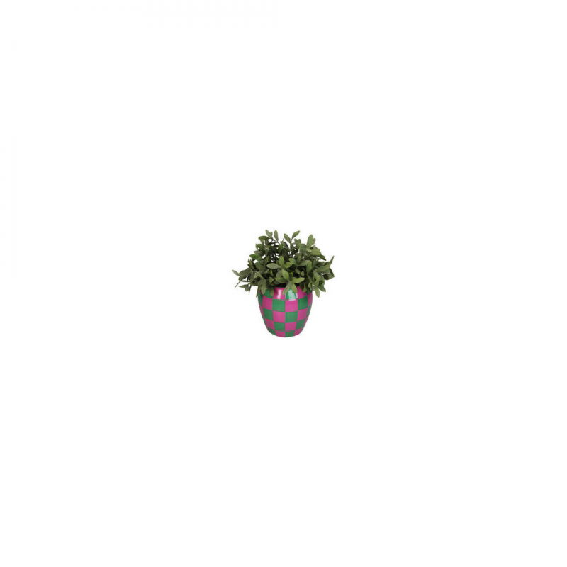 Vase damier rose et vert