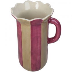 Vase pichet à rayures roses