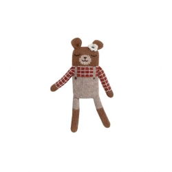 Doudou ourson | Chemise à carreaux sienne