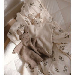 Doudou plat tricoté | Lapin avoine