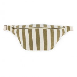 Sac banane | Rayures Olive/Ecru