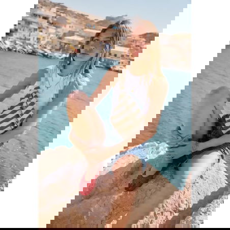 Sac banane | Rayures Olive/Ecru - Rose in April