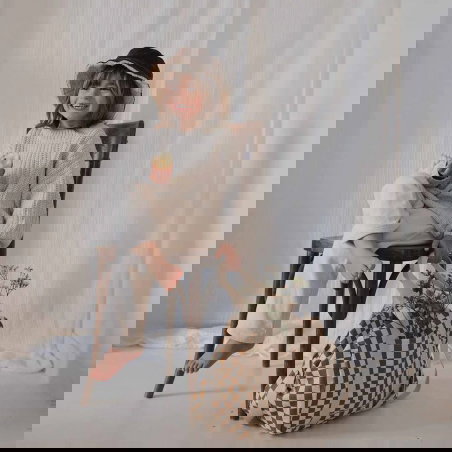 Sac Raphael | Damier caramel - Rose in April