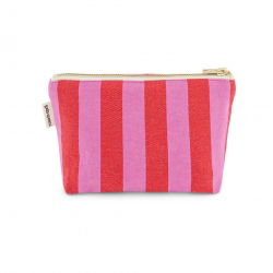 Pochette sofia | Rayures Orchidée/Rouge