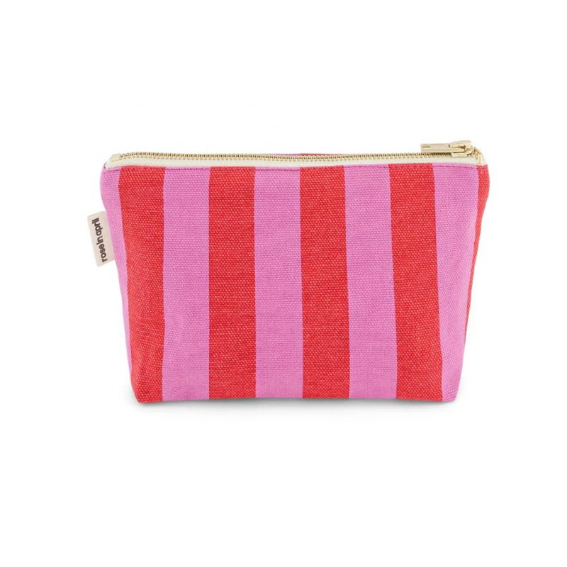 Pochette sofia | Rayures Orchidée/Rouge - Rose in April