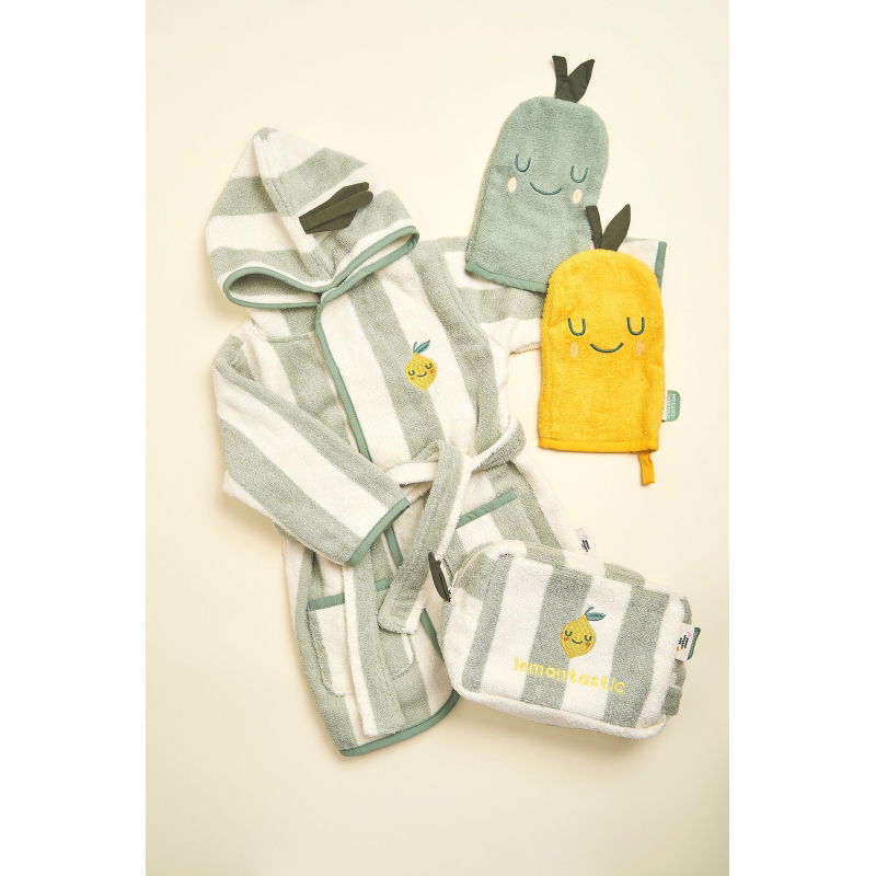 Lot de 2 gants de toilette | Citron et Poire