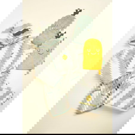 Lot de 2 gants de toilette | Citron et Poire - The cotton cloud