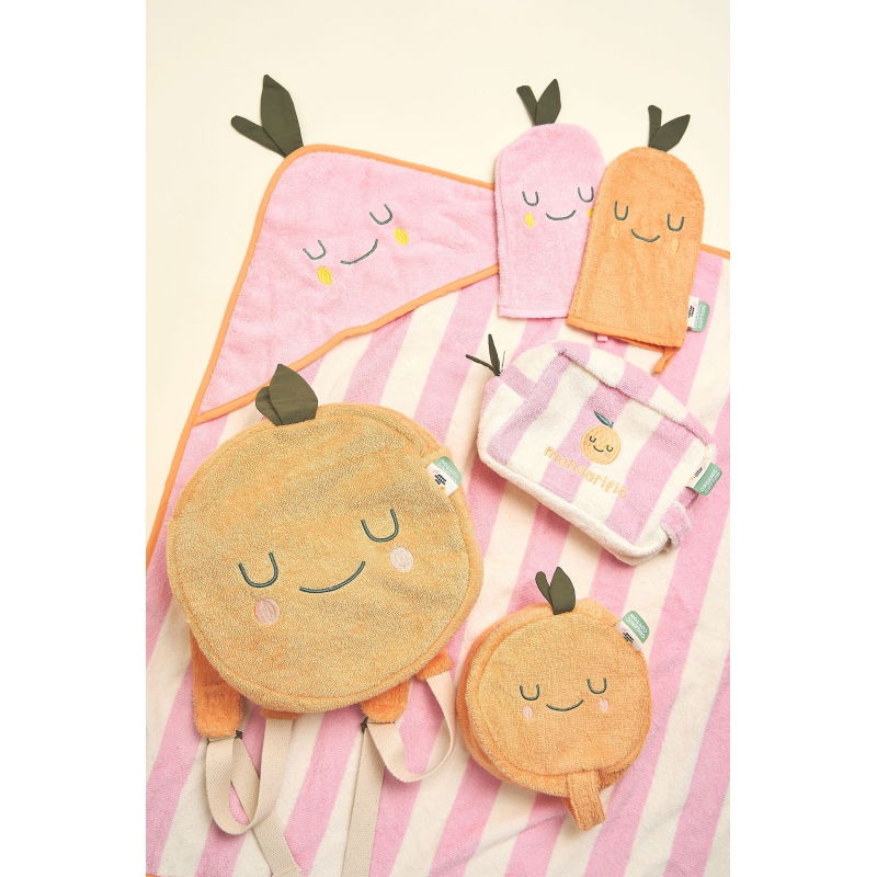 Lot de 2 gants de toilette | Mandarine