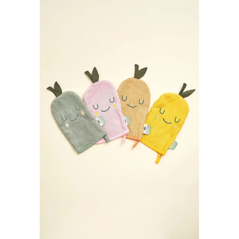 Lot de 2 gants de toilette | Mandarine