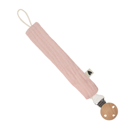 Attache tétine | Gaze rose - Atelier wagram