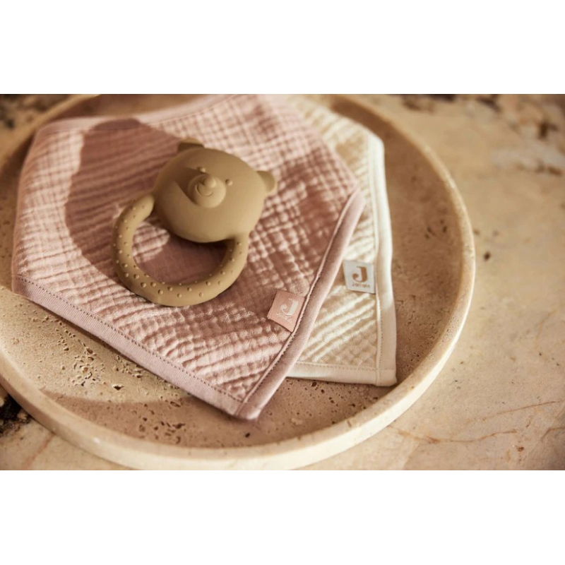 2 bavoirs bandana éponge | Wild rose
