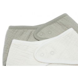 2 bavoirs bandana gaze | Olive green et Oatmeal