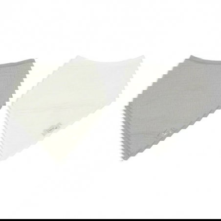 2 bavoirs bandana gaze | Olive green et Oatmeal - Jollein