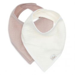 2 bavoirs bandana gaze | Wild rose et Oatmeal