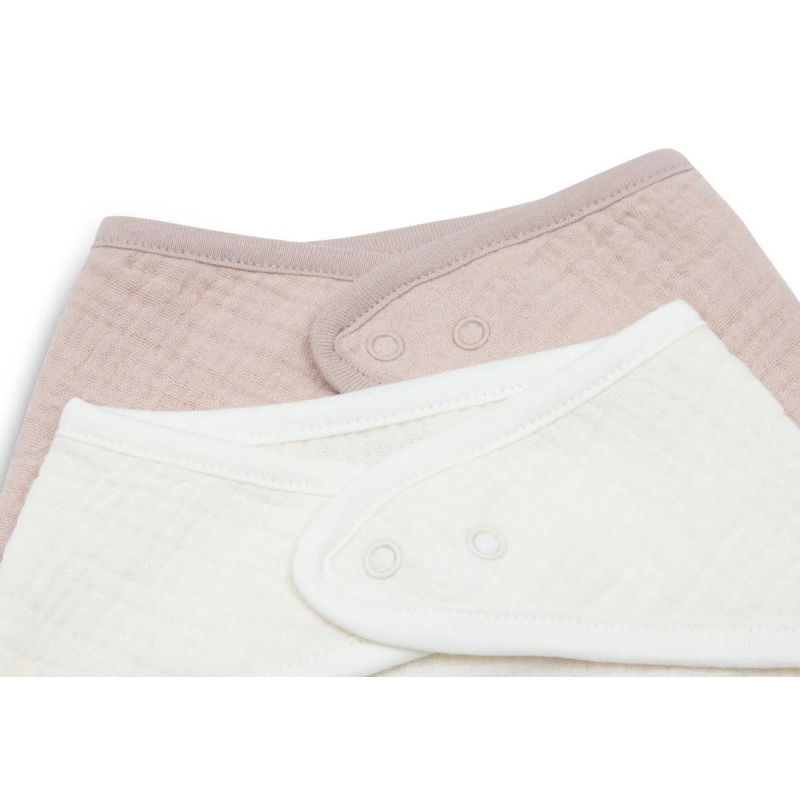 2 bavoirs bandana gaze | Wild rose et Oatmeal