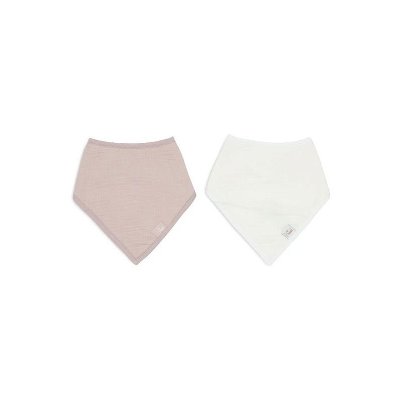 2 bavoirs bandana gaze | Wild rose et Oatmeal