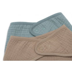 2 bavoirs bandana gaze | Sea green et biscuit
