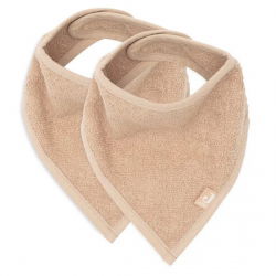 2 bavoirs bandana éponge | Biscuit